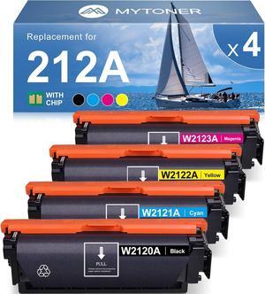 212A Toner Cartridges 4 Pack (with Chip) Compatible Replacement   212A 212X W2120X Toner for Color Enterprise M555dn M554dn M555x MFP M578f M578dn Printer | W2120A Toner