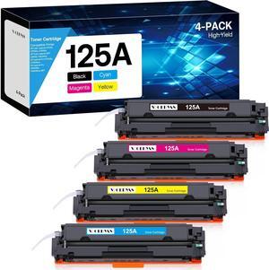 125A Toner Cartridge High Yield Compatible   125A Color Laserjet CM1312 MFP CM1312nfi CP1515n CP1518ni CP1215 CP1515n Printer (4 Pack, Black, Cyan, Yellow, Magenta)