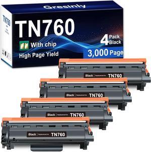 TN760 TN-760 Compatible Replacement for Brother Toner TN-730 / TN-760 Cartridges Black for MFC-L2710DW L2750DW HL-L2350DW L2370DW L2395DW L2390DW DCP-L2550DW TN730/TN760 Toner for Brother Printer,4P