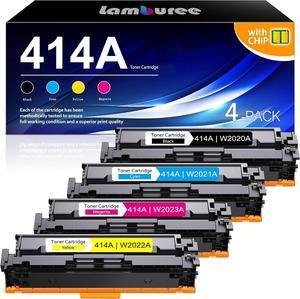 414A Toner Cartridges 4 Pack (with Chip) 414A Toner Replacement   Color Laserj Pro MFP M479fdw MFP M479fdn, Color Laserj Enterprise MFP M454dn M454dw M480f | W2020A
