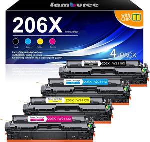 206X Toner Cartridge Set (with Chip) Replacement   206X Toner Cartridges 4 Pack High Yield | Color Laserj Pro MFP M283fdw M283cdw M283fdn M282mw, Pro M255dw M255nw M283 M255 Series, W2110X