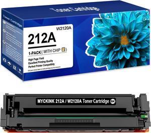 (New Chip) 212A Toner Cartridges 4 Pack Compatible   212A W2120A 212X W2120X for Color Enterprise M555dn M554dn M555x M554 M555 MFP M578 Series Printer Ink (Black)