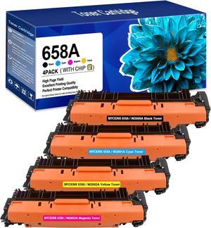 4 Pack Remanufactured 658A Toner Cartridge Replacement   658A 658 A 658X High Yield for M751 M751n M751dn Printer(Black Cyan Yello Magenta)