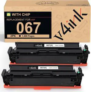 v4ink 067 Black Toner Cartridge Compatible Replacement for Canon 067 067H Black Works for Canon Color imageCLASS LBP630 MF650 Series MF656Cdw MF654Cdw LBP632Cdw MF652Cdw MF653Cdw Printer 2-Pack