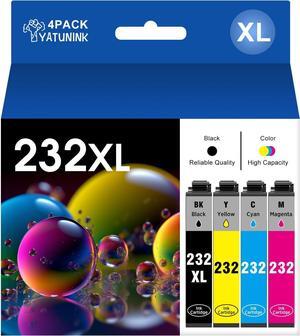 232XL Ink Cartridges Combo Pack Replacement for Epson 232 Ink Cartridge for Epson Ink 232 Work with Epson Workforce WF-2930, WF-2950, Expression XP-4200, XP-4205 Printer (BK C M Y) 4Pack