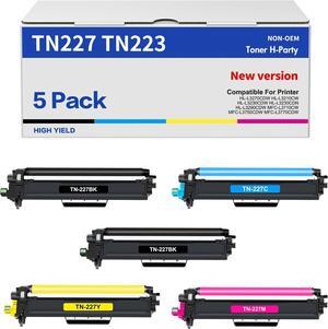 TN227 TN-227BK/C/M/Y High Yield Toner Cartridge: HL-L3290CDW Compatible Replacement for Brother TN-223BK/C/M/Y TN-227 TN223 TN 227 for HL-L3270CDW MFC-L3770CDW MFC-L3750CDW HL-L3210CW Printer 5 Pack