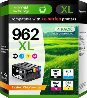 962XL Ink Cartridges Combo Pack Compatible for HP 962 Ink Cartridges Work with HP Officejet Pro 9015e 9015 9010 9018e 9018 9025e 9025 9020 9012e 9012 Printers 4 Pack (Black Cyan Magenta Yellow)
