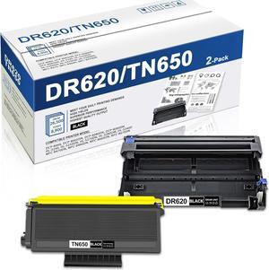 TN650 DR620 Compatible Toner Cartridge & Drum Unit Set Replacement for Brother TN650 TN620 TN580 DR620 DR520 use with DCP-8060 DCP-8065DN HL-5240 MFC-8870WN MFC-8480DN Printer (1Toner 1Drum)