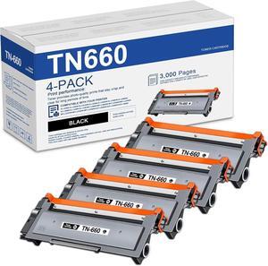 TN660 Toner Cartridge Replacement for Brother TN660 TN-660 TN630 High Yield to use with HL-L2380DW HL-L2320D HL-L2340DW DCP-L2540DW MFC-L2700DW MFC-L2720DW Printer (Black, 4 Pack)