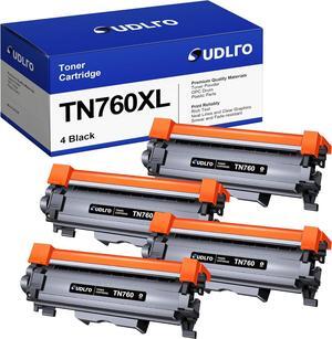 Compatible Toner Cartridges Replacement for Brother TN760 TN-760 TN730 TN-730 Toner Compatible with MFC-L2750DW HL-L2370DW MFC-L2710DW HL-L2350DW HL-L2390DW DCP-L2550DW Printer(4 Black)