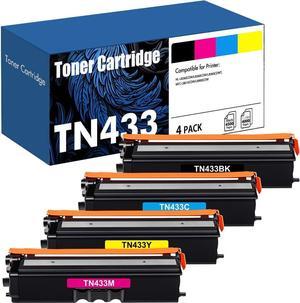 TN433 TN-433 Toner TN431 TN-431 Compatible for Brother TN-433BK TN-433C TN-433M TN-433Y High Yield Cartridges MFC-L8900Cdw HL-L8260CDW HL-L8360CDW MFC-L8610CDW HL-L8360CDWT Printer4-Pack