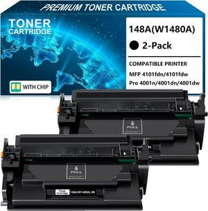 148A Toner Cartridge Black 2-Pack (with Chip) Compatible Replacement for HP 148A W1480A 148X W1480X for Pro 4001dw 4001dn 4001n, MFP 4101fdw 4101fdn Printer Ink