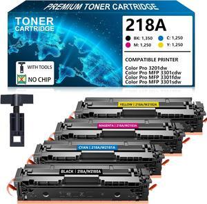 218A Toner Cartridge 4 Pack Compatible for HP 218A 218X Toner Cartridge W2180A W2180X W2181A W2182A W2183A for Color Pro MFP 3301fdw 3301cdw 3201dw 3301sdw Printer, NO CHIP, with Tools