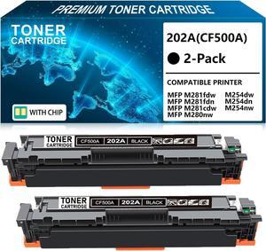 202A Black Toner Cartridge Compatible Replacement for HP 202A CF500A Toner Cartridge for Color Pro MFP M281fdw M281cdw M281fdn M254dw M280nw Printer Ink, 2 Pack