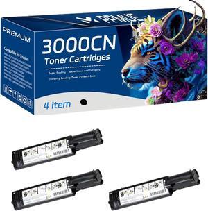 3000CN Toner Cartridges Replacement Compatible for Dell 3100cn 3010cn 3000cn Printers, High Yield 5000 Pages, Bright Lifelike Colors (4-Pack Black)