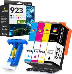 923 Ink Cartridges Combo Pack Replacement for HP 923 Ink Cartridges Work for OfficeJet 8120 8122e 8123 OfficeJet Pro 8130 8135e 8138e 8139e Printer Without Chip (4 Pack Black/Cyan/Yellow/Magenta)