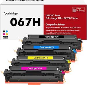 067 067H Toner Cartridge Set MF656Cdw MF654Cdw Compatible Replacement for Canon 067H 067 Color ImageCLASS LBP632Cdw MF653Cdw LBP633Cdw Printer High Yield 4 Pack Ink (Black Cyan Yellow Magenta)