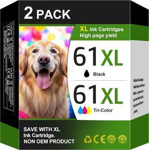 Printer Ink 61XL Replacement for HP Ink 61 for HP 61 Ink Cartridge Combo Pack Fit for Envy 4500 5530 4501 4502 DeskJet 1000 1010 1050 1510 2050 2510 2540 OfficeJet 2620 4630 Printer (2 Pack)