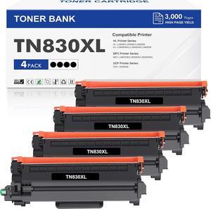 TN830 TN830XL Toner for Brother Printer HL-L2460DW Replacement for Brother MFC-L2820DW DCP-L2640DW HL-L2405W TN830 XL/V/R TN 830 TN-830XL 830 Cartridge HL-L2400D Printer (with Chip) High Yield 4 Black