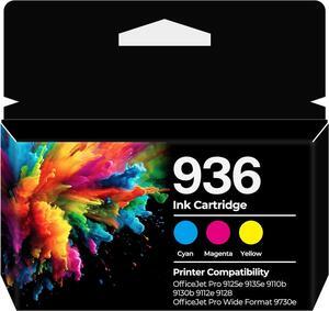 936 Ink Cartridges OfficeJet Pro 9125e 9135e 9730e Cyan/Magenta/Yellow Ink for HP 936 Ink Replacement for OfficeJet Pro 9125e 9135e 9110b 9730e 9130b 9128e 9122e 9125 9135 9730 e 9110 9130 b Printer