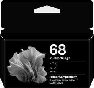 68 Ink Cartridges Envy 6155e 6555e 6152e Replacement for HP 68 Ink Cartridges Black Compatible for Envy 6155e, Envy 6555e, Envy 6152e, Envy 6558e, Envy 6552e Printers, Printer Ink 68 (1-Pack, 1 Black)