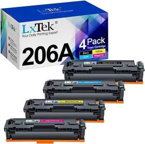 206A Toner Cartridges 4 Pack | Replacement for HP 206A 206X Toner Cartridge Compatible with HP Color Laserj Pro MFP M283fdw M283cdw Pro M255dw M283 M255 (with Chip -B/C/Y/M)