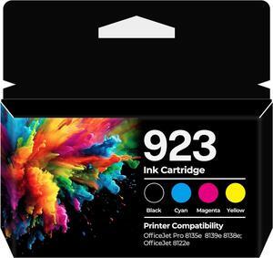 923 Ink Cartridges for OfficeJet Pro 8135e 8139e | for HP 923 Ink Cartridges Combo Pack Replacement Compatible with OfficeJet Pro 8135e 8139e 8138e OfficeJet 8122e Printer (Black/Cyan/Yellow/Magenta)
