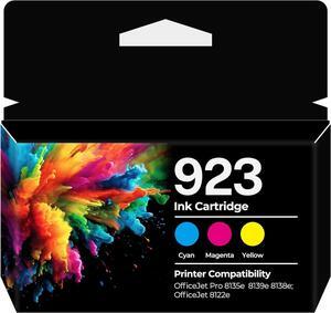923 Ink Cartridges OfficeJet Pro 8135e 8139e 8138e 8122e Ink for HP 923 Ink Cartridges Combo Pack Replacement for OfficeJet Pro 8135e 8139e 8138e OfficeJet 8122e Printer (Cyan/Yellow/Magenta)