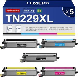 TN229XL TN229 High Yield Toner TN229XLBK/C/M/Y Compatible Replacement for Brother TN229XL TN229 Toner Cartridges for HL-L3280CDW MFC-L3780CDW MFC-L3720CDW HL-L3300CDW Printer | TN229XL 5 Pack
