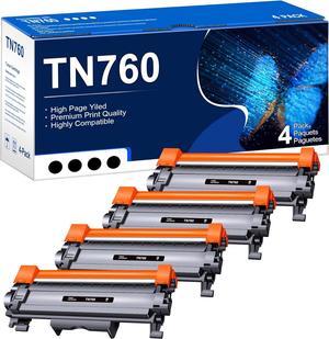 TN-760 TN760 Toner for Brother Printer Compatible Replacement for Brother TN760 TN-760 TN730 TN-730 Toner Cartridge to Use with MFC-L2710DW MFC-L2750DW DCP-L2550DW HL-L2350DW Printer (4 black)