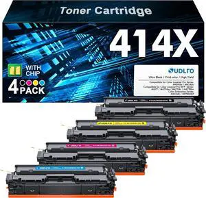 414X Toner Cartridges 4 Pack: 414A M479FDW Replacement for HP 414A Toner Cartridges 4 Pack to use with HP Color Laserjet Pro MFP M479fdw M479fdn M454dw M454dn M455dn | with Chip | W2020X W2020A