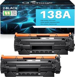 [with Chip] 138A W1380A Black Toner Cartridge Replacement for HP 138A 138X W1380A W1380X Use with Pro 3001dw 3001fdw MFP 3101fdw Series Printer High Yield Toner Ink (2-Pack)