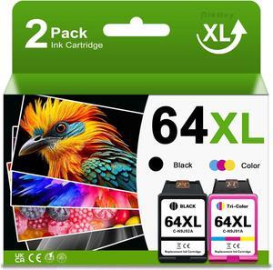 64XL Ink Cartridges Black Color Combo Pack Replacement for HP Ink 64 64XL High Yield for Envy Inspire 7200 7200e 7900 7955e 7958e Envy Photo 7155 7858 7855 Tango Series Printer (2-Pack)