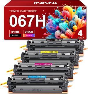 InkNI 067H 067 Toner Cartridge Set Replacement for Canon 067H Toner Cartridge Set for Canon ImageCLASS MF656Cdw MF654Cdw LBP632Cdw LBP633Cdw MF653Cdw Printer Ink High Yield (4 Pack, BK/C/M/Y)