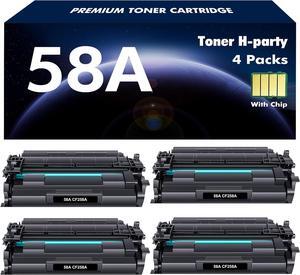 CF258A 58A Toner Cartridge Black Compatible Replacement for HP 58A CF258A M404n 58X CF258X for HP Laserjet Pro MFP M428fdw M428fdn M428dw Pro M404n M404dn M404dw M404 Printer Ink with Chip 4 Pack