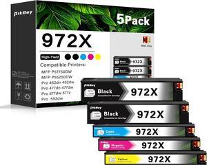 972X High Yield Ink Cartridges (5-Pack, 2Black/1Cyan/1Magenta/1Yellow) - Compatible 972 972X Ink Cartridge Replacement for HP Pagewide MFP P57750DW Pro 452dn 452dw 552dw 477dw 577dw Printer