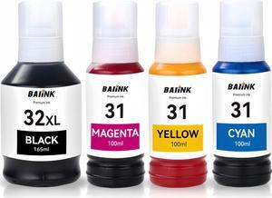 31 32XL Refill Ink Bottles Compatible for HP Smart Tank 5101 5102 7301 7602 7001 6001 Plus 551 651 455 457 450 All-in-One Ink-Tank Printers (160ML 32XL Black Ink, 100ML 31 Color Ink, 4-Pack)