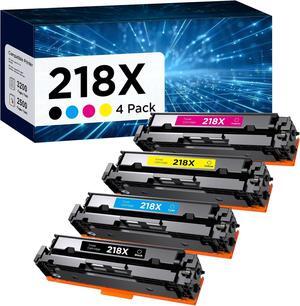 218X High Yield Toner Cartridge (No Chip) Replacement for HP 218X W2180X 218A W2180A Works with HP Color Laserjet Pro 3201DW MFP 3301FDW 3301SDW Printer (4 Pack, Black, Cyan, Yellow, Magenta)