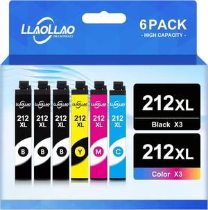 LLAOLLAO 212XL Ink Remanufactured Replacement for Epson 212 Ink Cartridges T212 for Expression Home XP-4100 XP-4105 Workforce WF-2830 WF-2850 Printer WF 2850 2830 XP 4100 4105 (6 Pack)