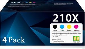 210X Toner Cartridges 4 Pack (with Chip) Replacement for HP 210X 210A Toner Cartridge Set, use for Color Pro 4201dn 4201dw MFP 4301dw 4301fdn 4301fdw Printer | W2100X W2100A