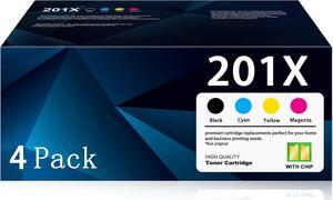 201X Toner Cartridge 4 Pack High Yield Compatible for HP 201X 201A Color Laser Jet Pro MFP M277dw M252dw M277n M277c6 M252n M277 Printer CF400X CF401X CF402X CF403X Black/Cyan/Yellow/Magenta