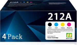 212A Toner Cartridges 4 Pack (with Chip) Replacement for HP 212A W2120A Toner Cartridge Set Works with Color Enterprise M554 M555 Color Enterprise MFP M578 Series