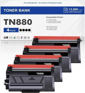 TN880 Super High Yield Black Toner Cartridge 4-Pack Compatible Replacement for Brother TN880 TN-880 TN 880 for HL-L6200DW L6200DWT L6400DW L6400DWT MFC-L6700DW L6800DW L6900DW Printer