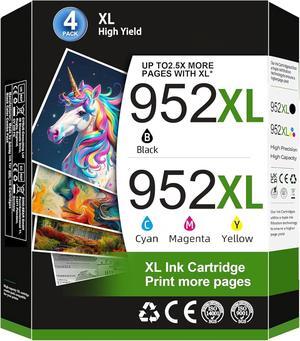 952XL Ink Cartridges Replacement for HP 952XL Ink Cartridges Combo Pack Works with HP Officejet Pro 8710 7740 8720 8715 8210 8740 8702 8730 8725 Printers (Black/Cyan/Magenta/Yellow) 4 Pack