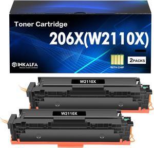 206X 206A W2110X Black Toner Cartridges 2 Pack High Yield Compatible Replacement for HP 206X 206A W2110X W2110A Work for HP Color Pro MFP M283fdw M283cdw M255dw M283 M255 Printer Ink (with Chip)