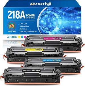 218A Toner Cartridges 4 Pack (NO CHIP) Compatible with HP 218A 218X Toner Cartridges Set W2180A W2181A W2182A W2183A Toner Cartridge Use for Pro 3201dw MFP 3301cdw 3301fdw 3301sdw Printers