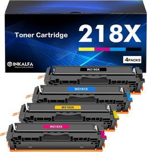 218X 218A Toner Cartridges 4 Pack: 3301fdw 3201dw Compatible Replacement for HP 218X 218A Color Pro MFP 3301fdw 3301cdw 3301sdw Pro 3201dw Series Printer W2180A W2180X High Yield Ink Set (B/C/Y/M)