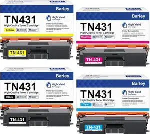 TN-431 TN431 Toner Cartridge 4 Pack Compatible TN431 4-Color Toner Cartridge Set TN431BK TN431C TN431M TN431Y Replacement for Brother TN-431 TN431 MFC-L8900CDW MFC-L8610CDW.