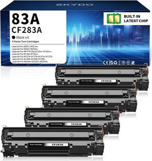 83A CF283A Black Toner Cartridge Compatible Replacement for HP 83A 83X CF283A Laserjet Pro MFP M201dw M225dw M127fn M225dn M127fp M127fw M201n M125a M125rnw M125nw Printer (4 Black)