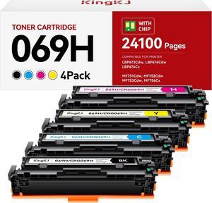 069 069H Toner Cartridge Set High Capacity 4-Pack Compatible for Canon 069H 069 for Color imageclass MF753Cdw MF751Cdw LBP674Cdw LBP674C MF750C LBP673Cdw LBP674Cx MF752Cdw MF756Cx Printers Ink Black